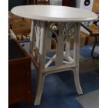 A White Painted Bamboo Framed Circular Conservatory Table, 68cm Wide