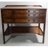 A Bevan Funnel Mahogany Cutlery Chest with Six Small Drawers, One Long Drawer and Pull Out Slide,