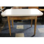 A Rectangular Formica Topped Pine Kitchen Table, 121cm Long