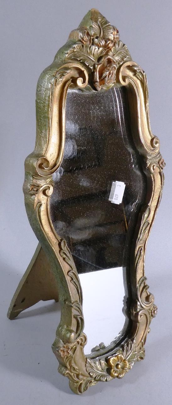 A Gilt Framed Easel Back Dressing Table Mirror, 42cm High