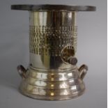 A Silver Plated Restaurant Table Stove with Oil Burner, 25cm High