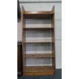 A Modern Pine Five Shelf Open Bookcase, 80cm Wide