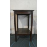 An Oak Two Tier Occasional Table with Square Top, 43cm