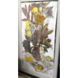 A Large Framed Oil on Board, Still Life, Vase of Flowers, Signed Trevelyan 1960 121cm high
