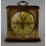 A Mid 20th Century Metamec Brass Mounted Mantle Clock with Quartz Movement, 17cm Wide