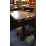 A Victorian Mahogany Occasional Table on Turned Support with Quadrant Base and Scrolled Feet, Some