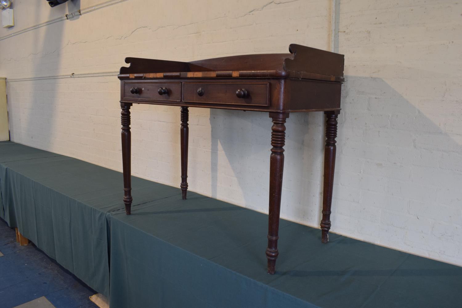 A Late Victorian Galleried Wash Stand Table with Two Small Drawers, 107cm Wide - Image 2 of 2