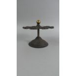 A Late 19th Century Brass Mounted Rubber Stamp Holder of Circular Form, 18cm Diameter