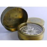 A 19th Century Brass Cased Circular Cased Compass by Spender & Co. London, 8.5cm Diameter