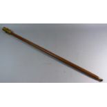 A Reproduction Brass Mounted Novelty Cane with Brass Telescope Handle, 98cm Long