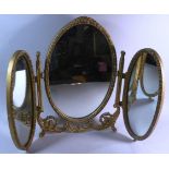 A Mid 20th Century Gilt Framed Triple Dressing Table Mirror