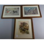 Three Framed Cat and Dog Prints, A Broken Melody, Professional Jealousy and Pussies and Puppies at