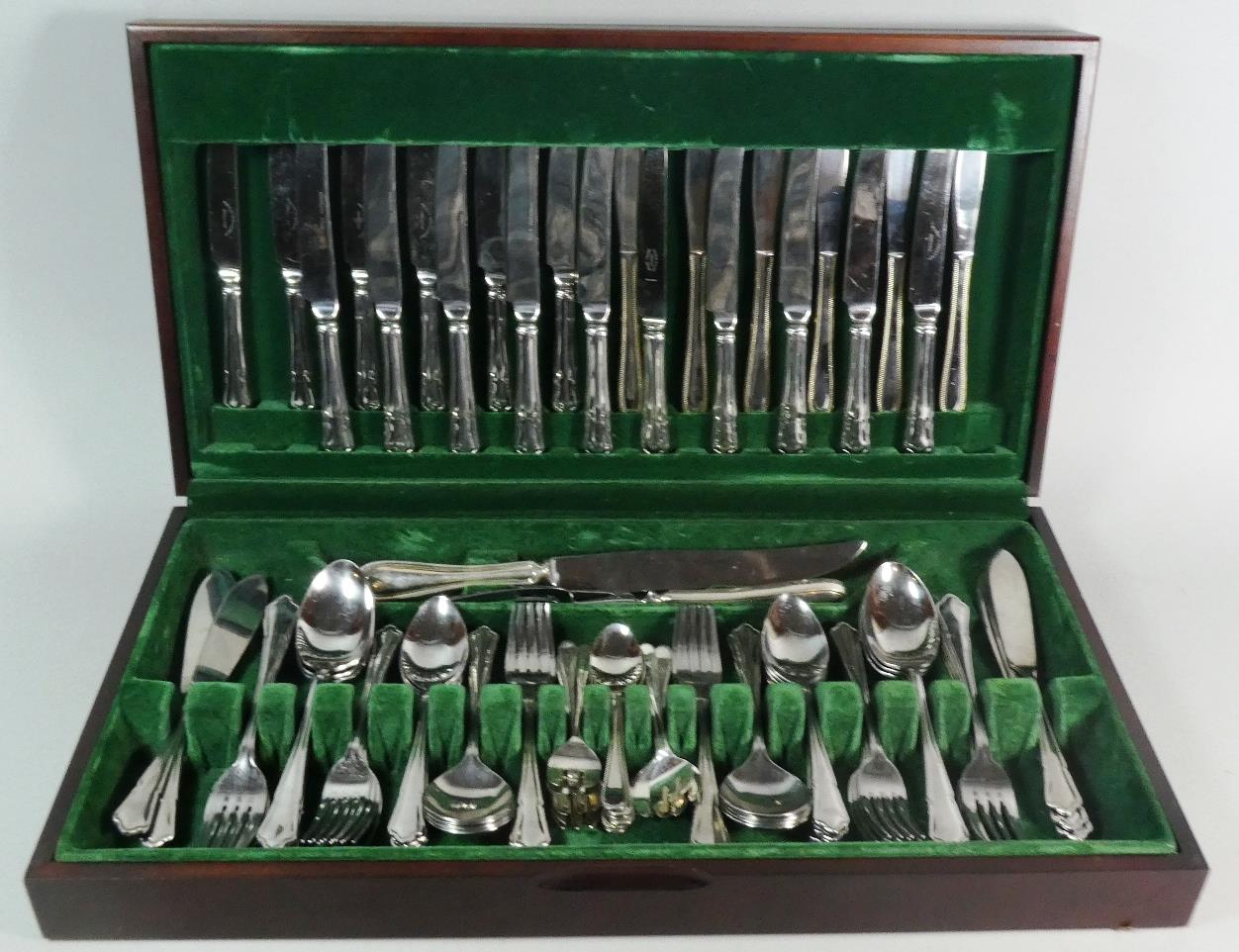 A Modern Mahogany Cased Arthur Price Canteen of Cutlery, 58cm Wide