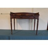 A Late Victorian Galleried Wash Stand Table with Two Small Drawers, 107cm Wide