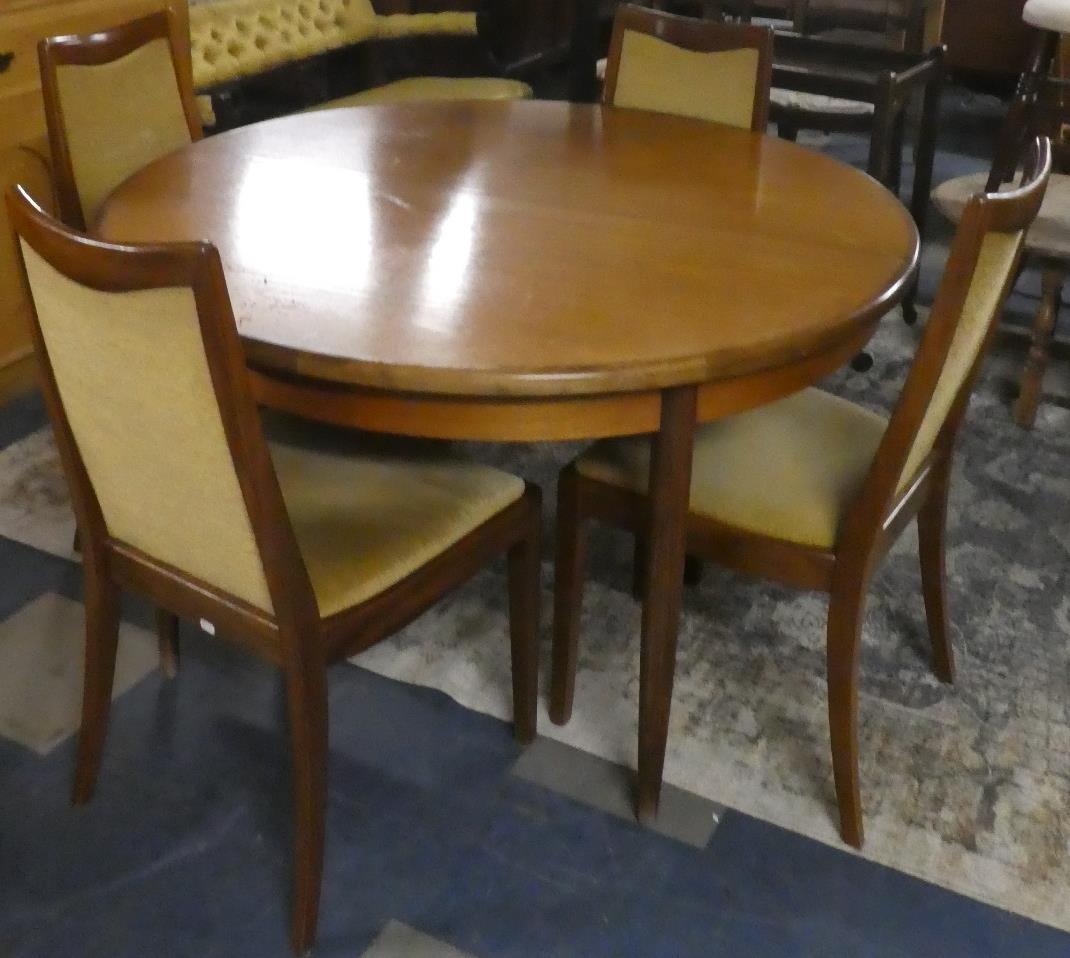 A G Plan Circular Extending Dining Table and Four Matching Chairs