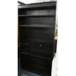 A Black Ash Four Shelf Open Bookcase, 90cm Wide