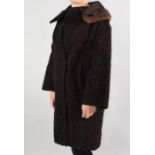 A French 'Astra Furs' Ladies Opera Coat. Persian Lamb Wool with Mink Collar