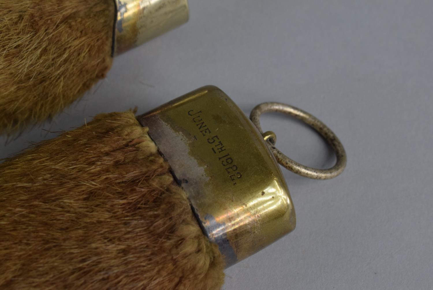 Two Silver Plate Mounted Otter Hunting Trophies. One Dated June 5th 1922. 42cm Long - Image 2 of 2