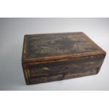 An Early 19th Century China Trade Lacquer Work Box with Drawer, 33cm x 23cm x 13cm