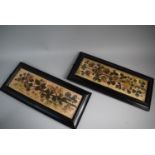 A Pair of Late 19th Century Arts and Crafts Painted Wooden Panels in their Original Ebonised Moulded