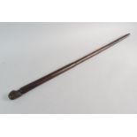 A 19th Century Lignum Vitae Walking Cane with Carved Handle in the Form of Socrates. 78cms Long
