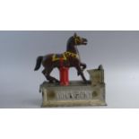 An American Novelty Cast Iron Money Bank "Trick Pony" (Repainted) 1885 Patent