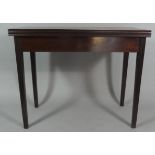 A 19th Century Lift Top Tea Table on Tapering Reeded Supports. 92cm Wide