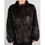 A Ladies Dark Brown French Rabbit Fur Jacket.