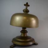 A 19th Century Heavy Brass Catholic Church Altar Gong in the Gothic Revival Taste with Cruciform