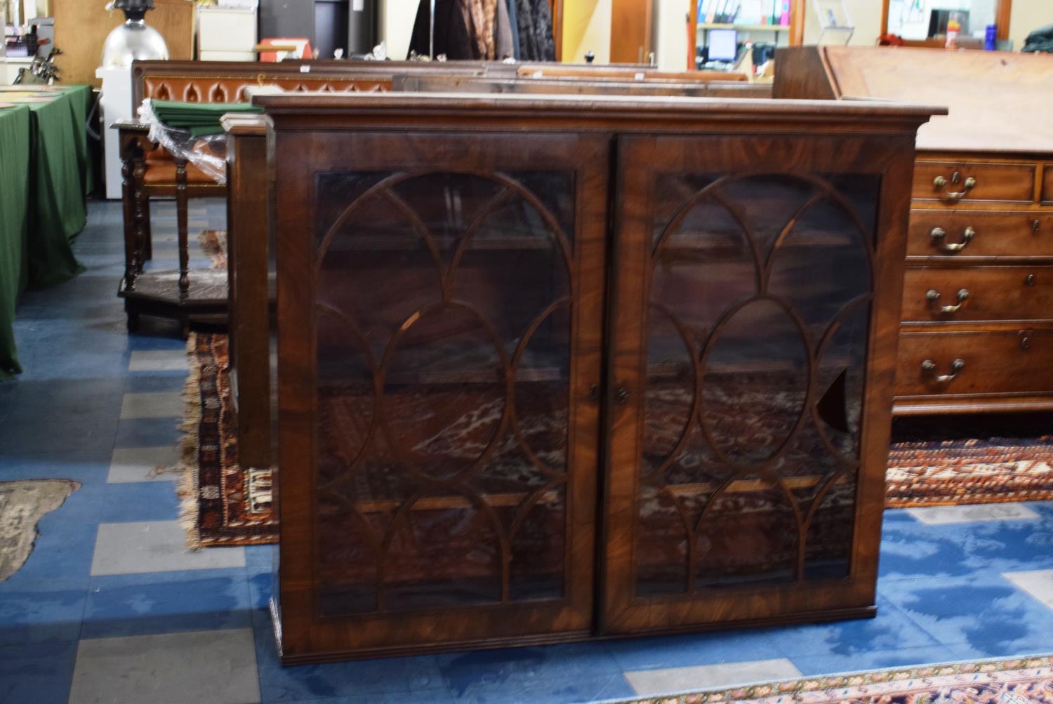 A 19th Century Mahogany Bookcase Top, 117cms Wide