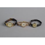 A 9ct Gold Ladies Wrist Watch with 9ct Expanding Bracelet Together with Gucci Quartz and Tissot