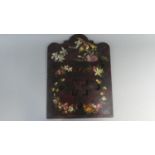 A Late 19th Century Papier Mache Wall Hanging Letter Rack with Polychrome Painted Floral Decoration,