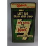 A Wakefield Castrol Single Sided Enamel Notices Billboard Sign. 'Let Us Drain Your Sump And Refill