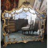 A Reproduction Gilt Framed Girondelle Type Mirror, 125cm Wide