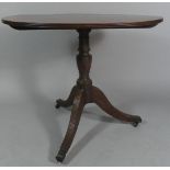 A 19th Century Mahogany Oval Topped Former Snap Top Tripod Table, 91cm Wide