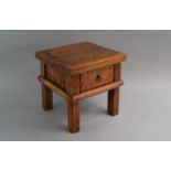 A Small Rectangular Topped Oriental Table with Single Drawer. 24.5cm x 23cm