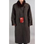 A New and Unworn Ladies Madame Roche Fur Lined Wool Coat, With Fox Fur Collar.