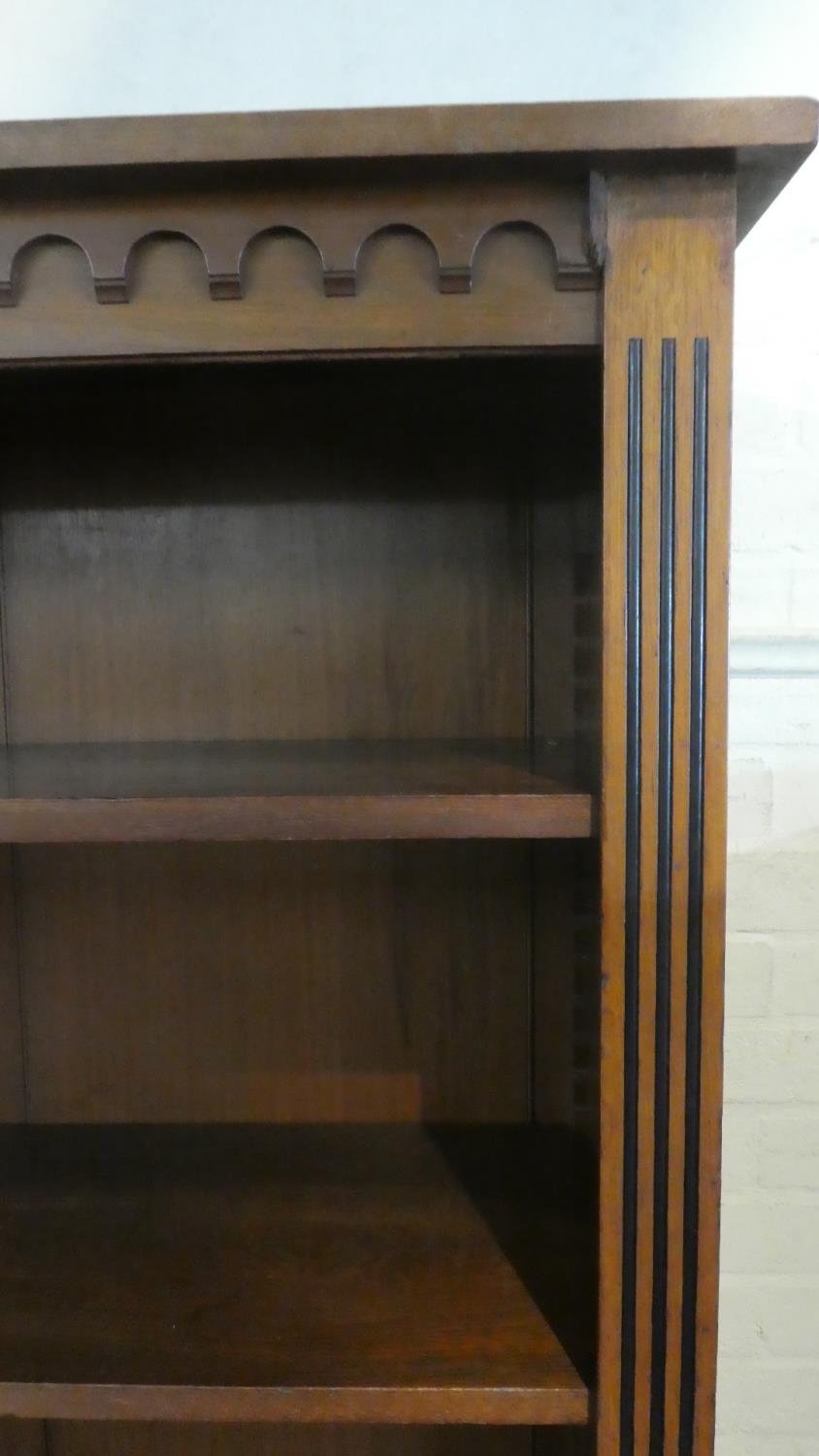 A Late 19th Century Walnut Three Drawer Bookcase with Reeded Supports, 100cms Wide - Image 4 of 4