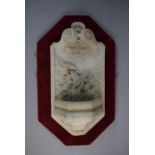 A Continental Carved Marble Wall Hanging Holy Water Stoup Decorated with Bird in Sunburst and