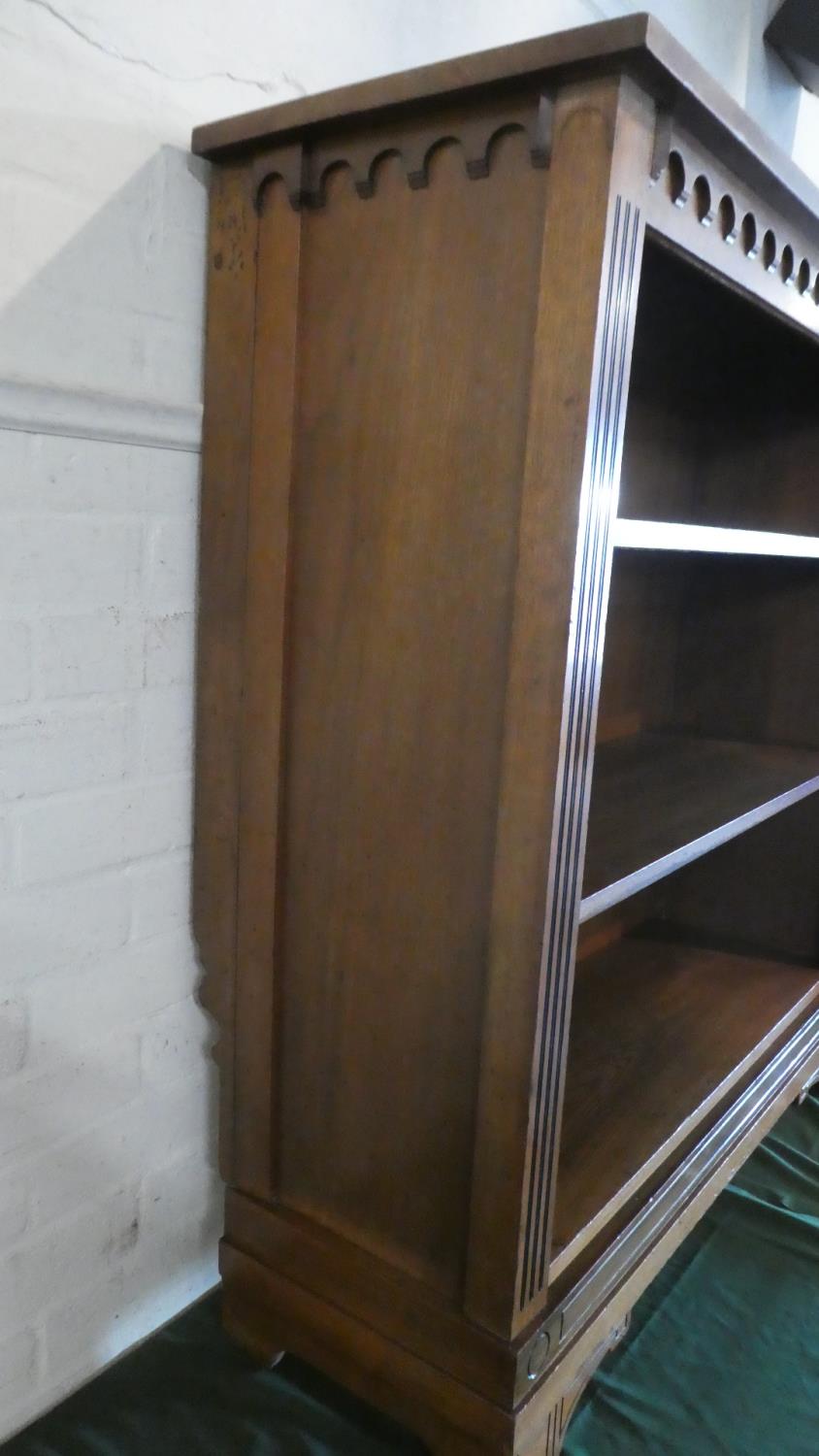 A Late 19th Century Walnut Three Drawer Bookcase with Reeded Supports, 100cms Wide - Image 2 of 4