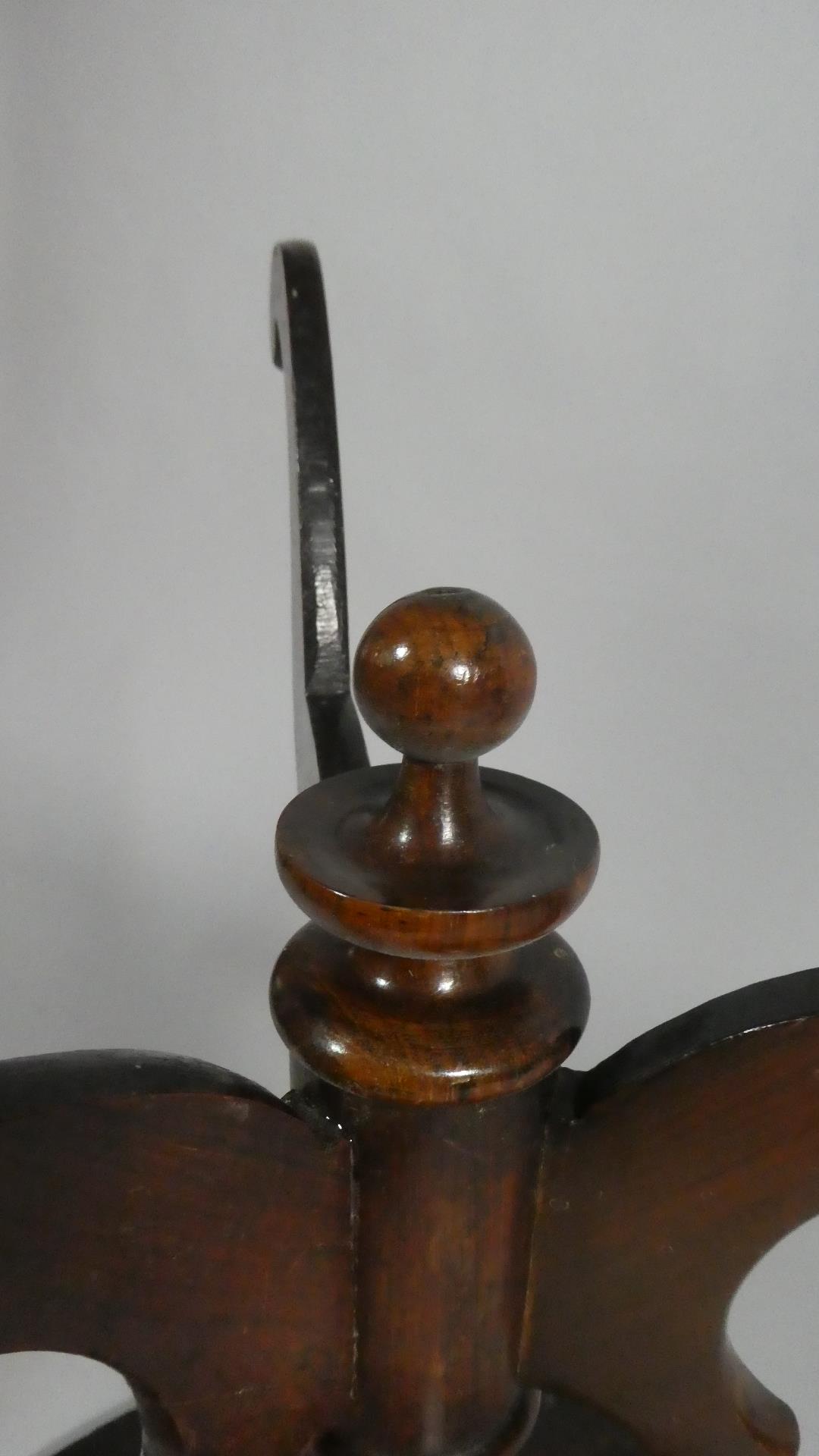 A Walnut Tripod Table, The Rosewood Crossbanded Top Inlaid with Marquetry Woods to Form Floral and - Image 5 of 5