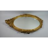 A Mid 20th Century Oval Gilt Framed Wall Mirror, 65cm High