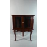A Modern Mahogany Glazed Corner Cabinet on Cabriole Supports, 49cm Wide