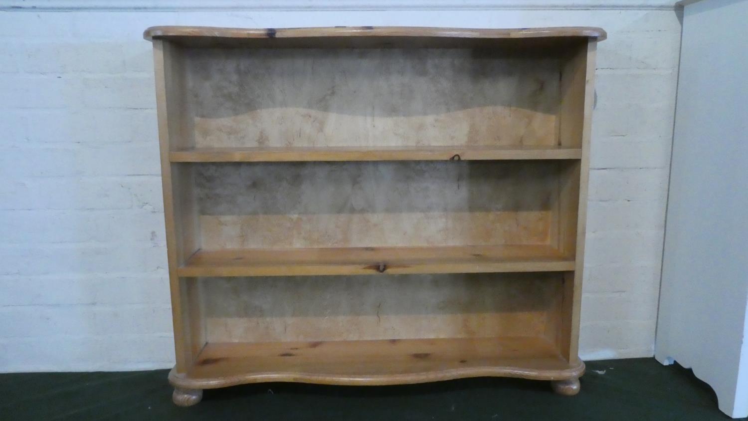 A Pine Three Shelf Open Bookcase, 89cm Wide