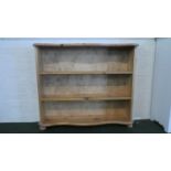 A Pine Three Shelf Open Bookcase, 89cm Wide