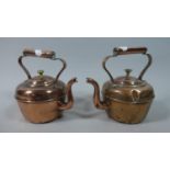 A Near Pair of 19th Century Small Copper Kettles, The Tallest 15cm High