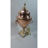 A 19th Century Copper and Brass Vase Shaped Two Handled Samovar, 37cm High