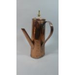 A 19th Century Copper Chocolate Pot with Brass Finial, 33cm High