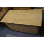 A Modern Lift Top Pine Effect Blanket Box, 79cms Wide