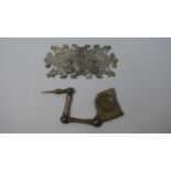 A Pair of Pierced and Silver Plated Furniture Escutcheons Together with an Oriental Sconce